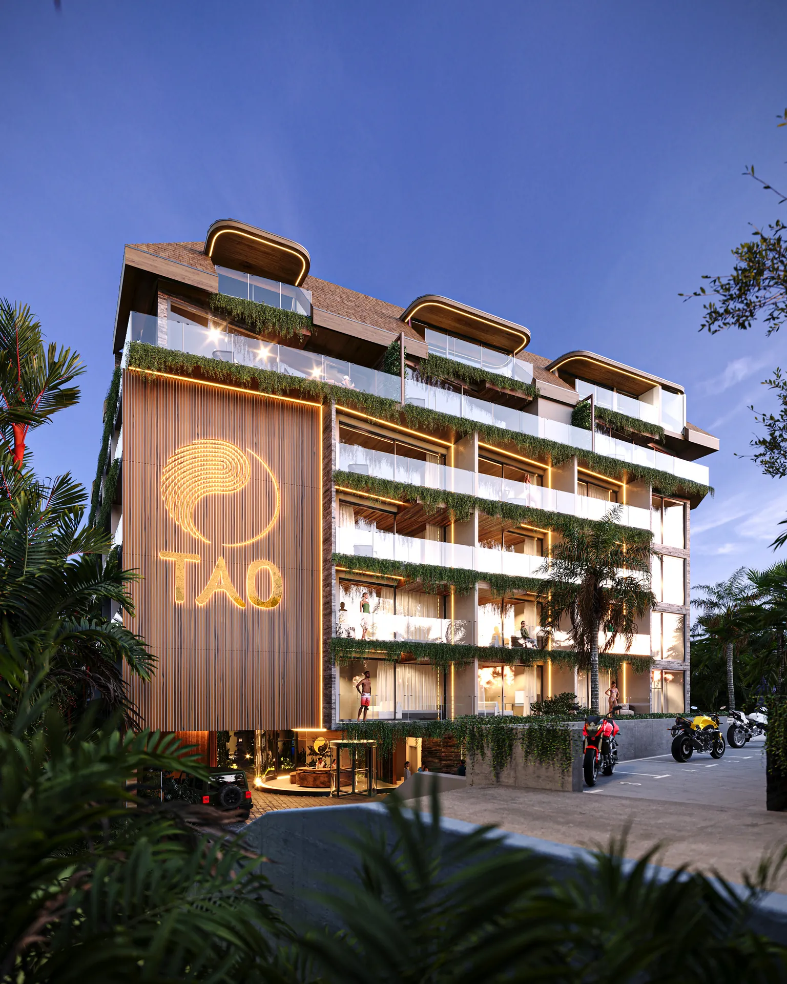 TAO Club House — фасад комплекса днём